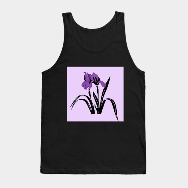 Purple Iris Flower Tank Top by bloomingviolets